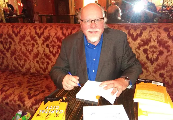 Tim Treanor at the book launch for Capital City